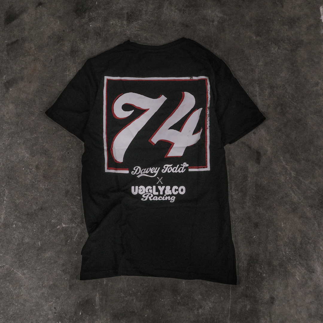 Davey Todd 74 Isle of Man TT Racing Tee – Uggly and Co Black Cotton