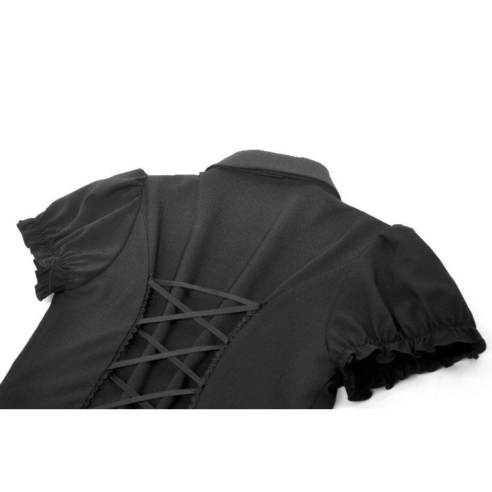 Dark in Love Gothic Lace Waist-Shaping Blouse | Black Corset Style