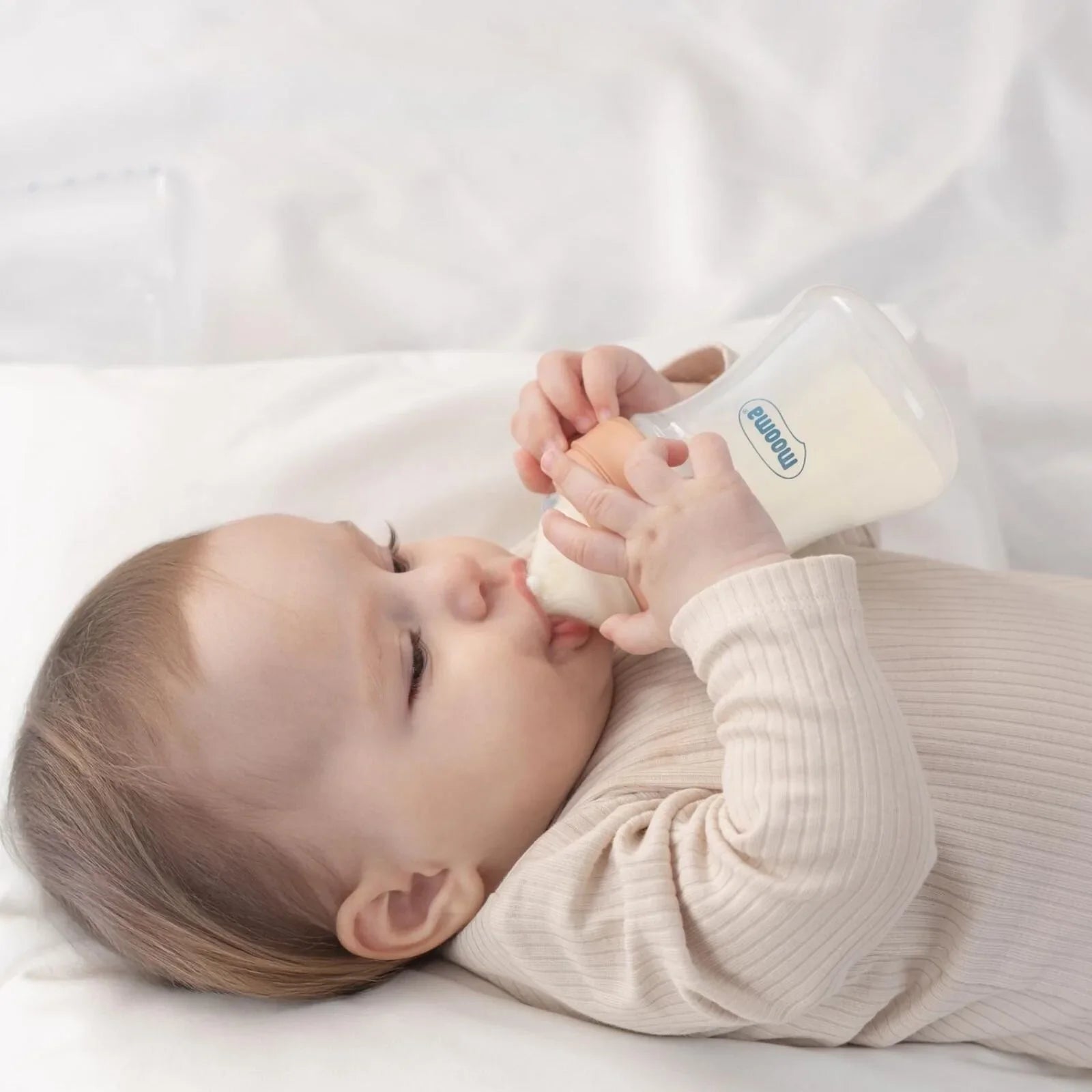 Mooma Kindy Bottle Slow Flow 0-6 months 150ml - Old Rose