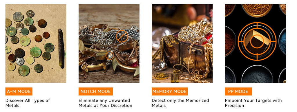 SUNPOW Metal Detector – Waterproof Gold Finder with 4 Modes & LCD