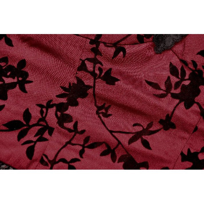 Dark in Love Althea Burgundy Velvet Goth Camisole with Lace Trim