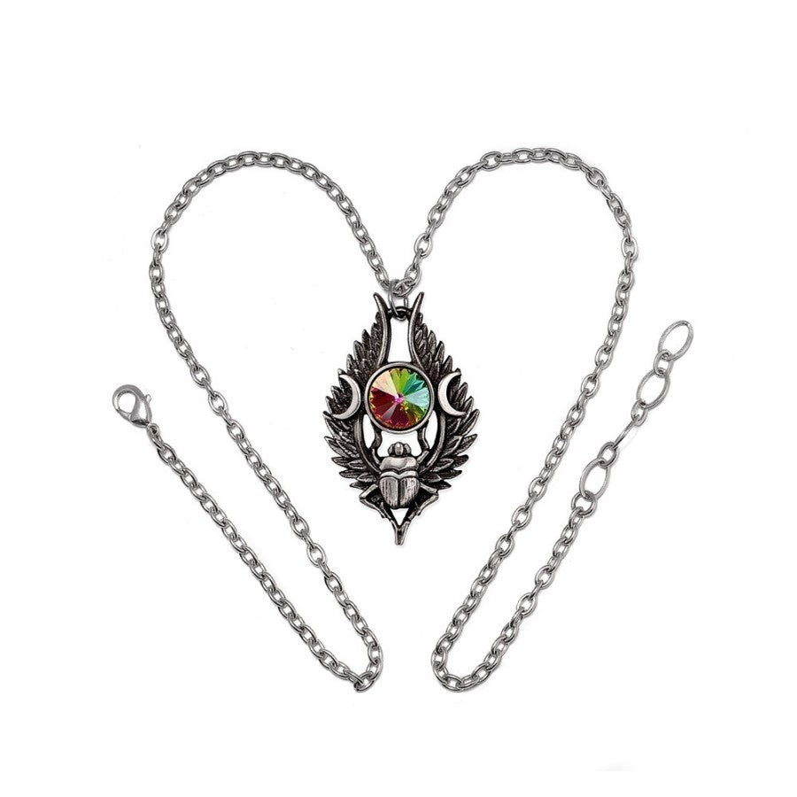 Alchemy Gothic Dea Umbra Nili Pendant – Pewter Egyptian Scarab Necklace