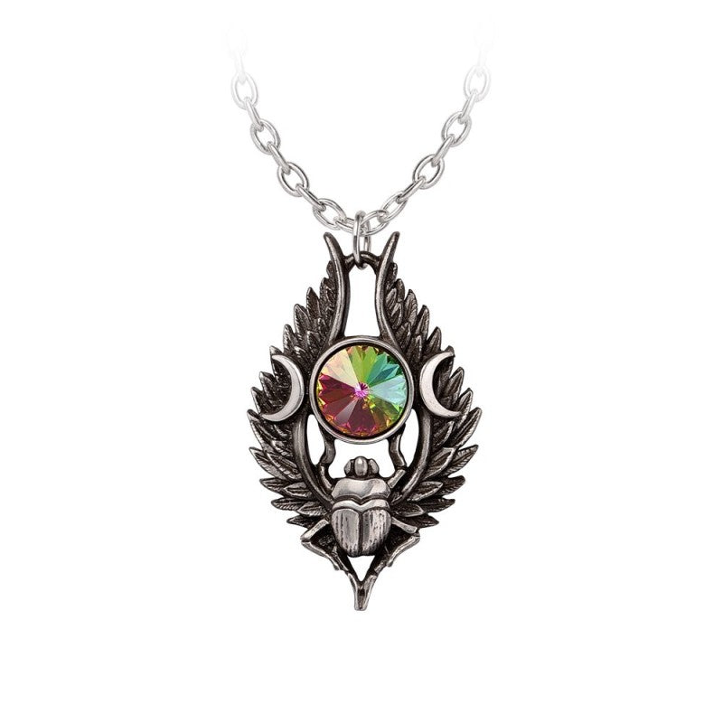 Alchemy Gothic Dea Umbra Nili Pendant – Pewter Egyptian Scarab Necklace