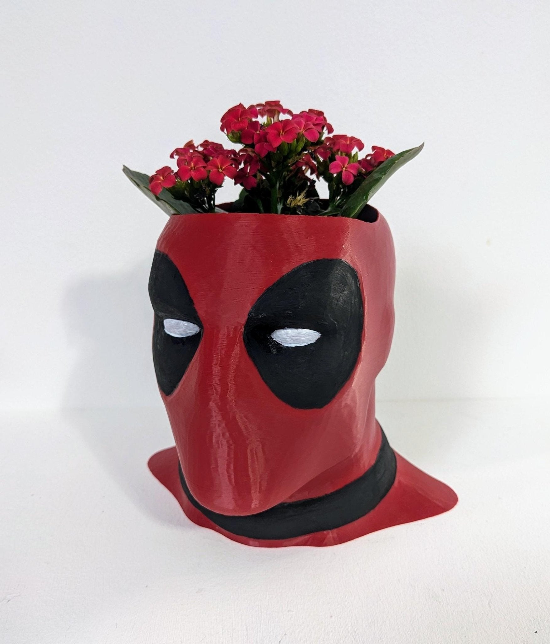 Chaddyverse Deadpool Bust Planter – Hand-Painted 3D Printed Pot Holder
