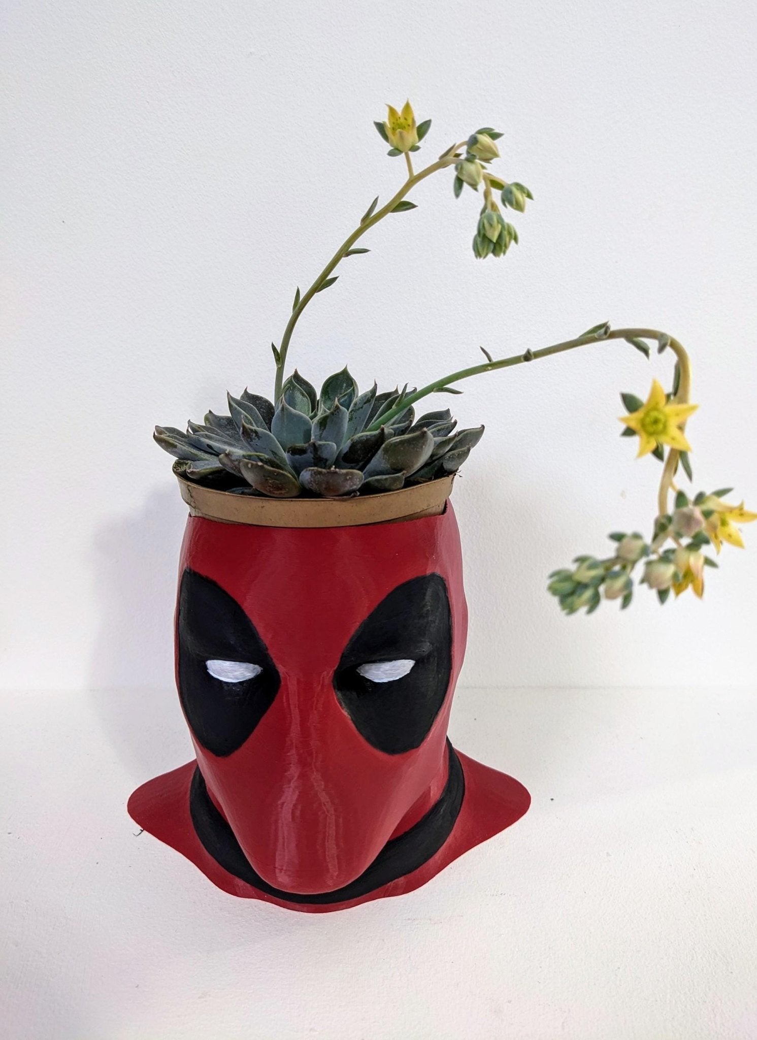 Chaddyverse Deadpool Bust Planter – Hand-Painted 3D Printed Pot Holder