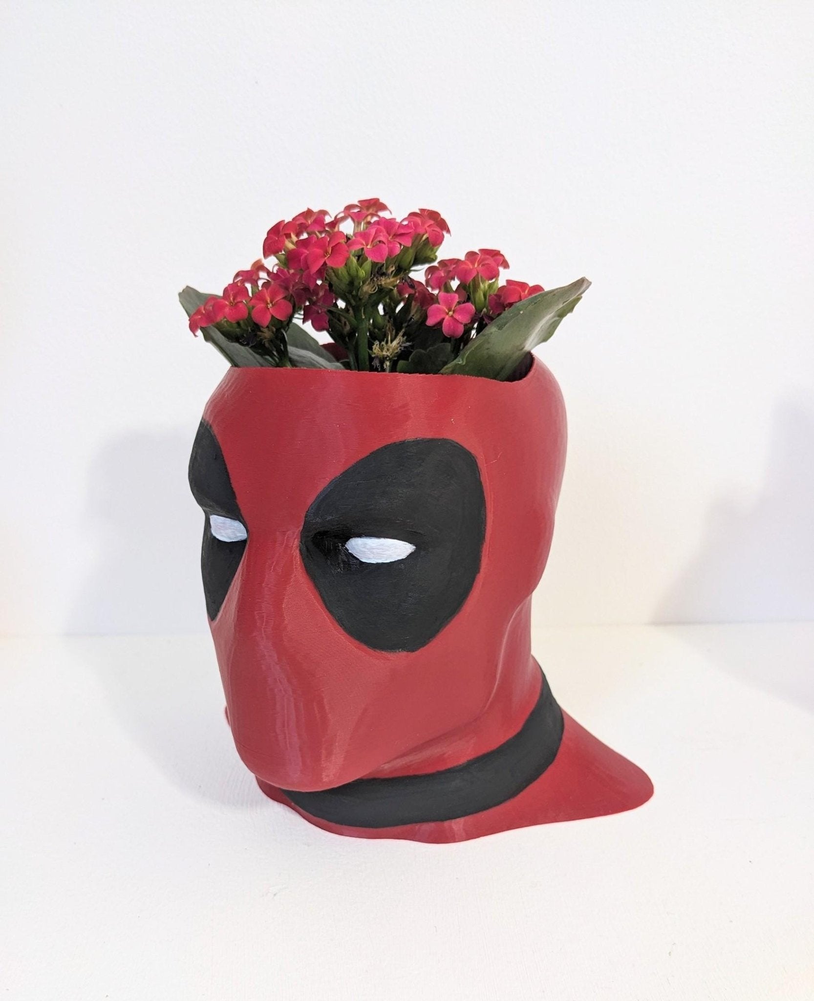 Chaddyverse Deadpool Bust Planter – Hand-Painted 3D Printed Pot Holder