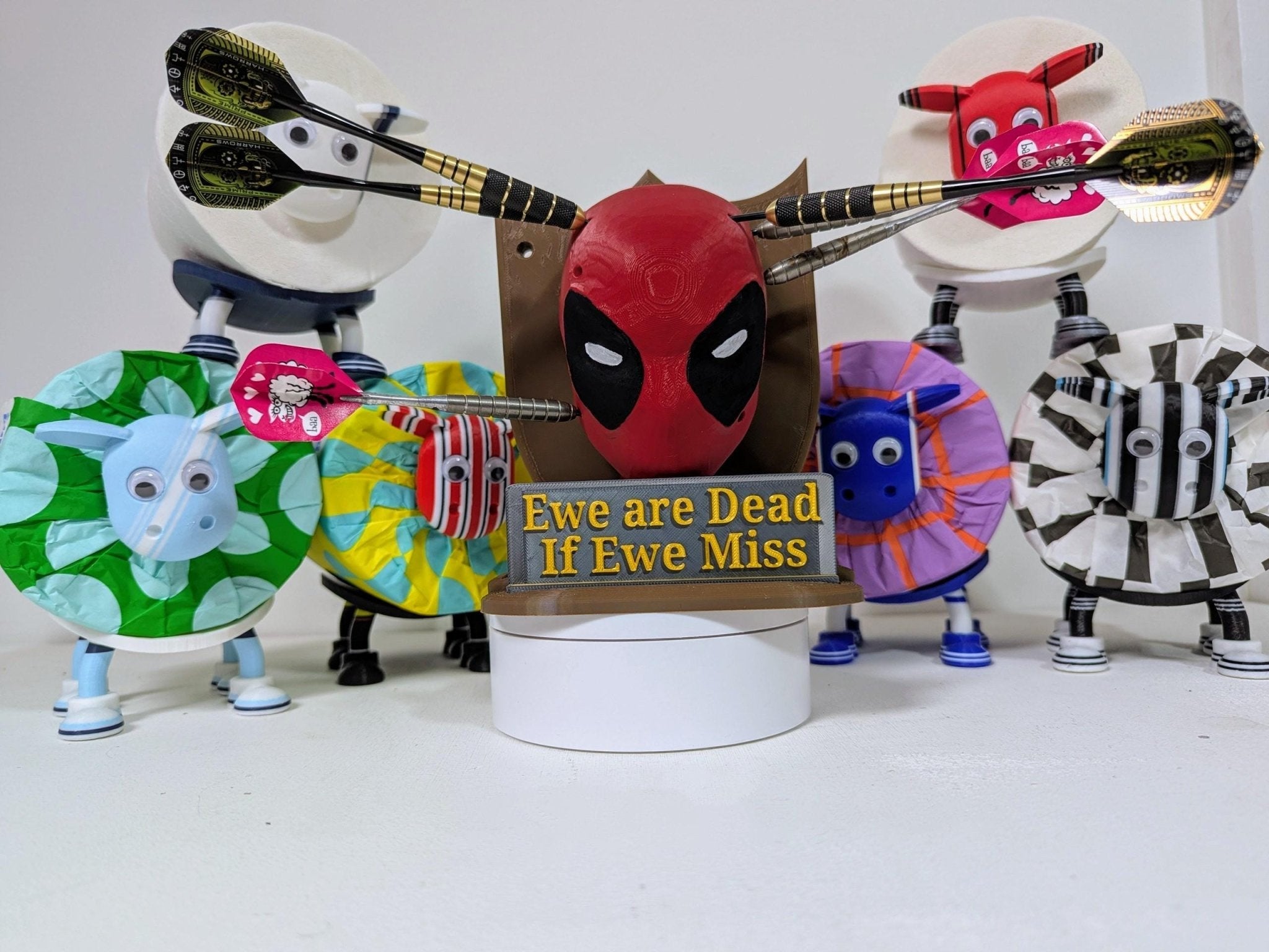 Chaddyverse Deadpool Darts Holder – Custom Wall Mounted Plaque