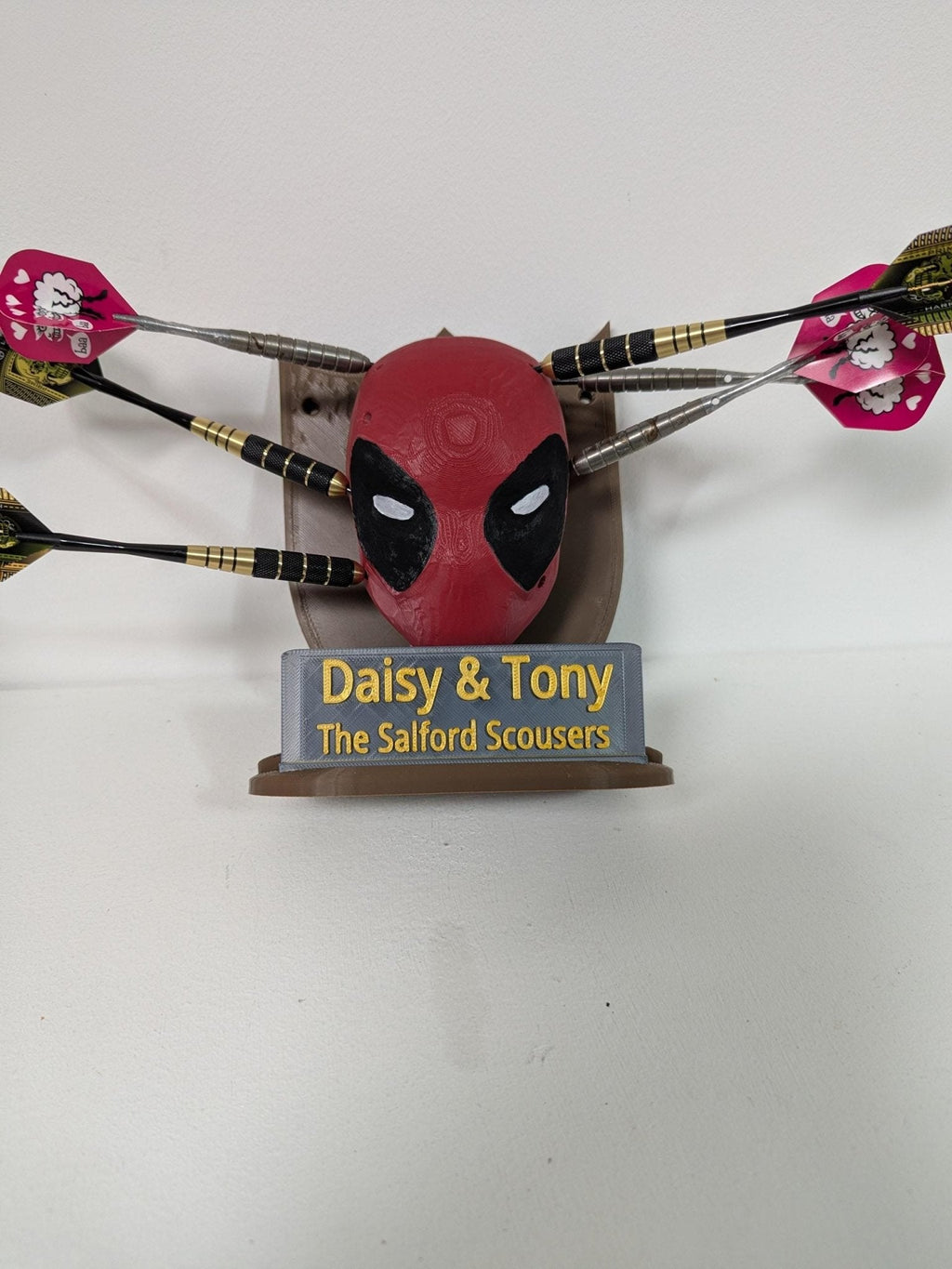 Chaddyverse Deadpool Darts Holder – Custom Wall Mounted Plaque
