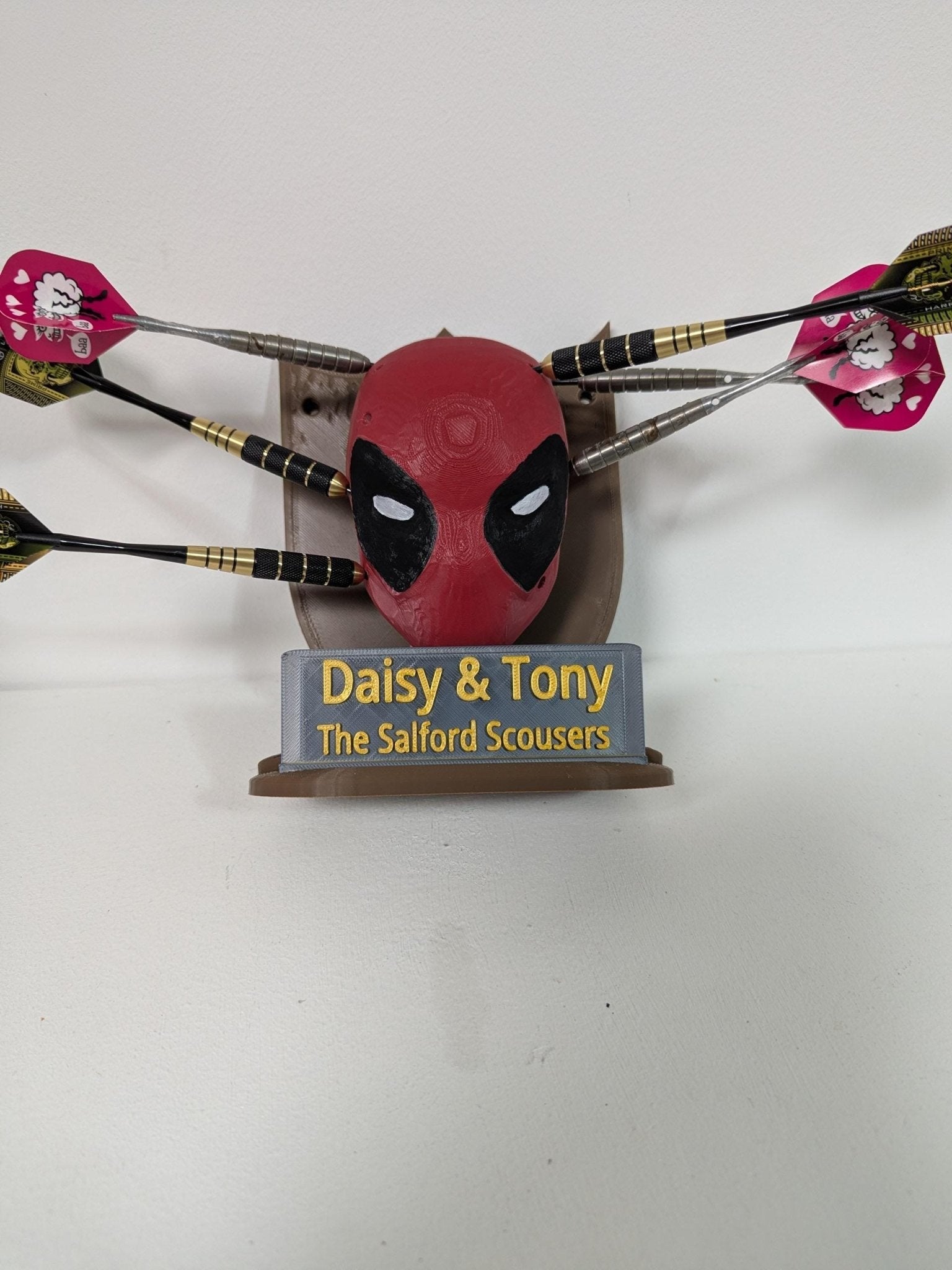 Chaddyverse Deadpool Darts Holder – Custom Wall Mounted Plaque
