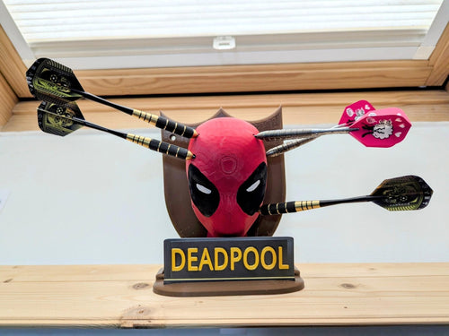 Chaddyverse Deadpool Darts Holder – Custom Wall Mounted Plaque