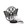 Alchemy Gothic Death’s Head Moth Tealight Holder – Black Iron & Glass