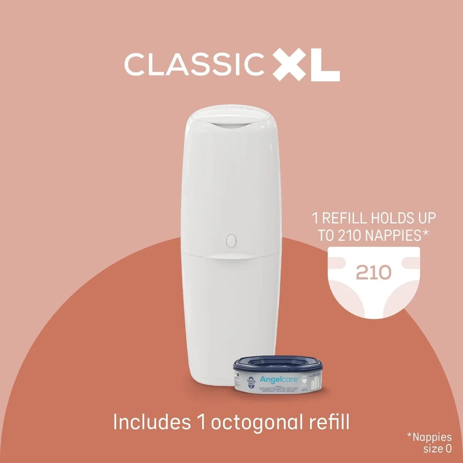 Angelcare Classic XL Nappy Bin with 1 Refill