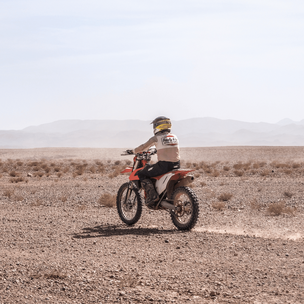 Uggly & Co Beige Diamond Vintage Motocross Jersey – Breathable Mesh MX Shirt