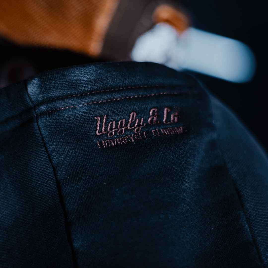 Uggly & Co Black Flattrack Hoodie – Heavyweight Vintage Racing Cotton