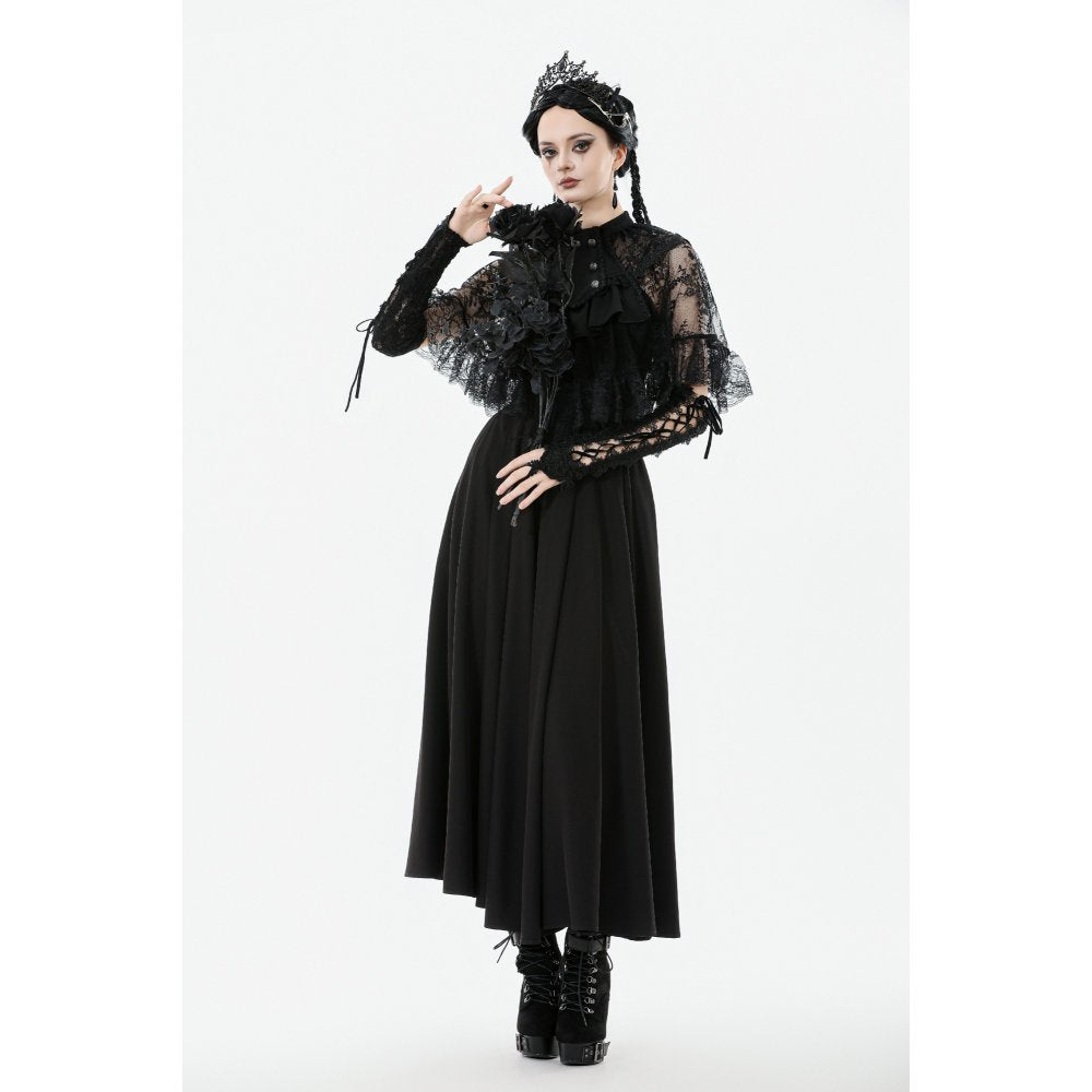 Dark in Love Bellatrix Lace Ruffle Capelet – Gothic Victorian Cape