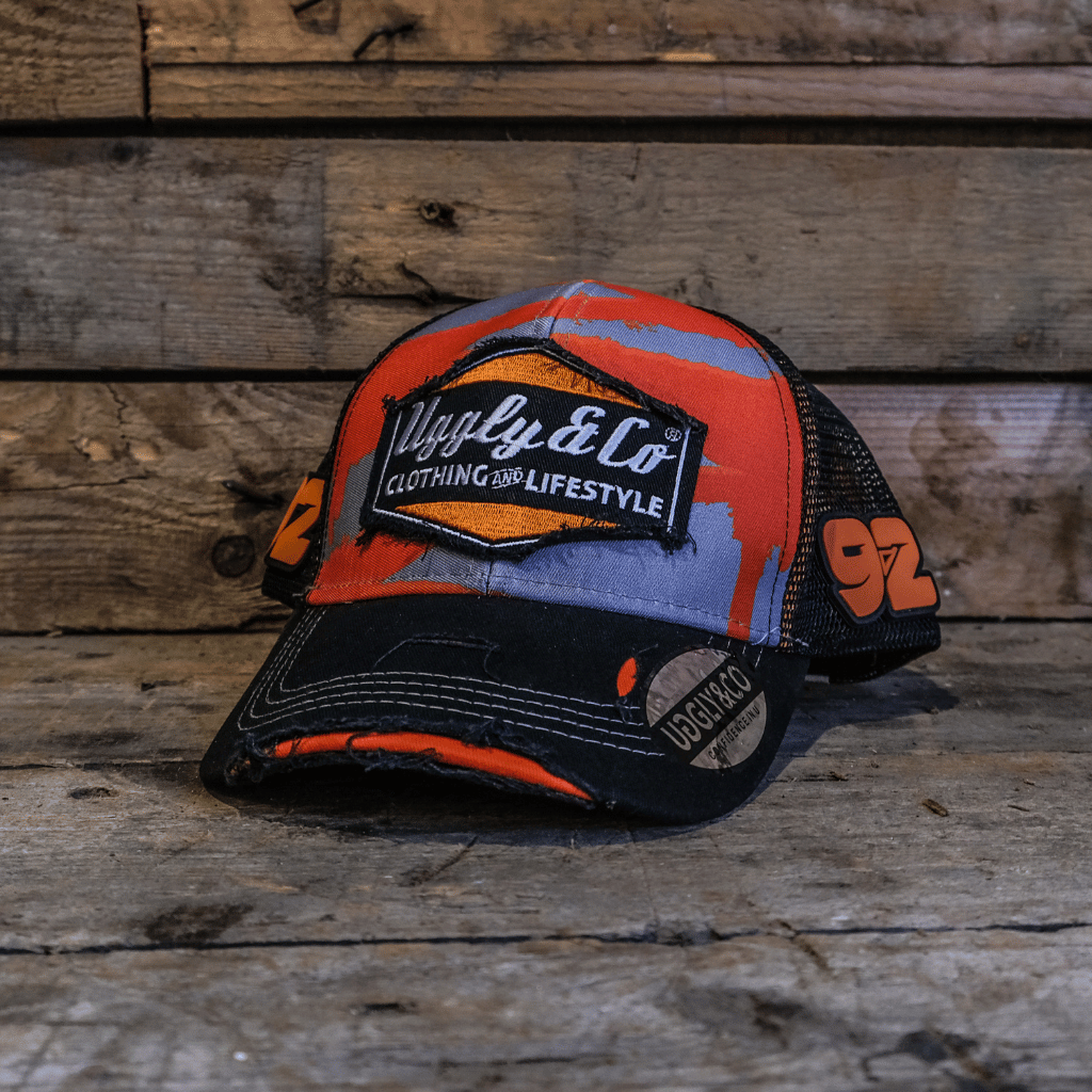 Uggly and Co Diamond Spray Trucker Hat – Vintage Wash Racing Cap