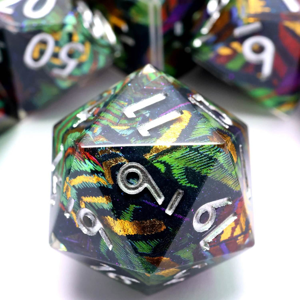 Feyplume | Sharp Edge Dice | Resin | 7 Piece Set