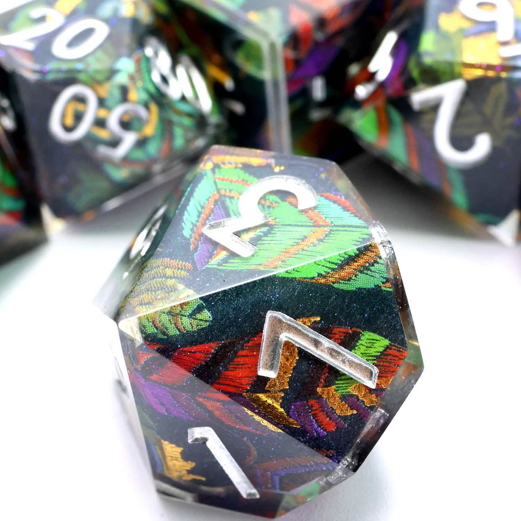 Feyplume | Sharp Edge Dice | Resin | 7 Piece Set
