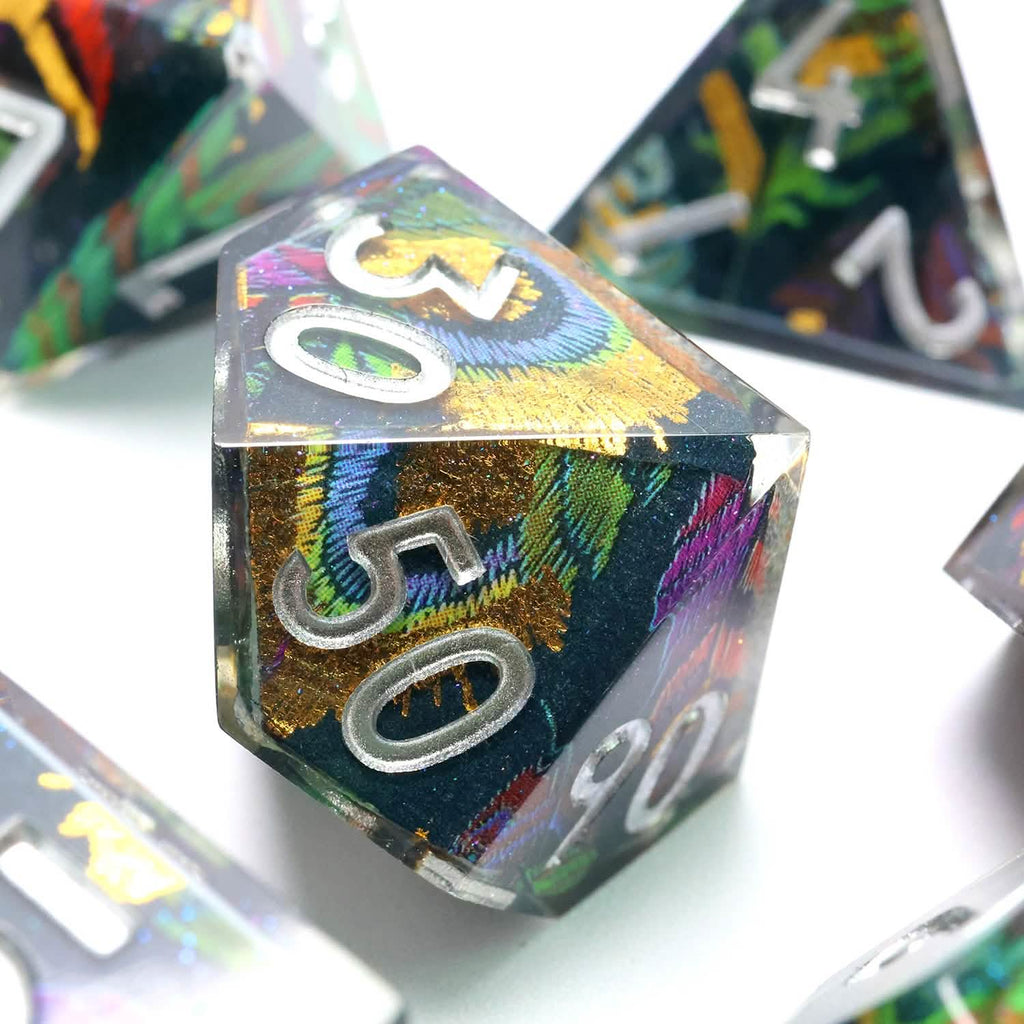 Feyplume | Sharp Edge Dice | Resin | 7 Piece Set