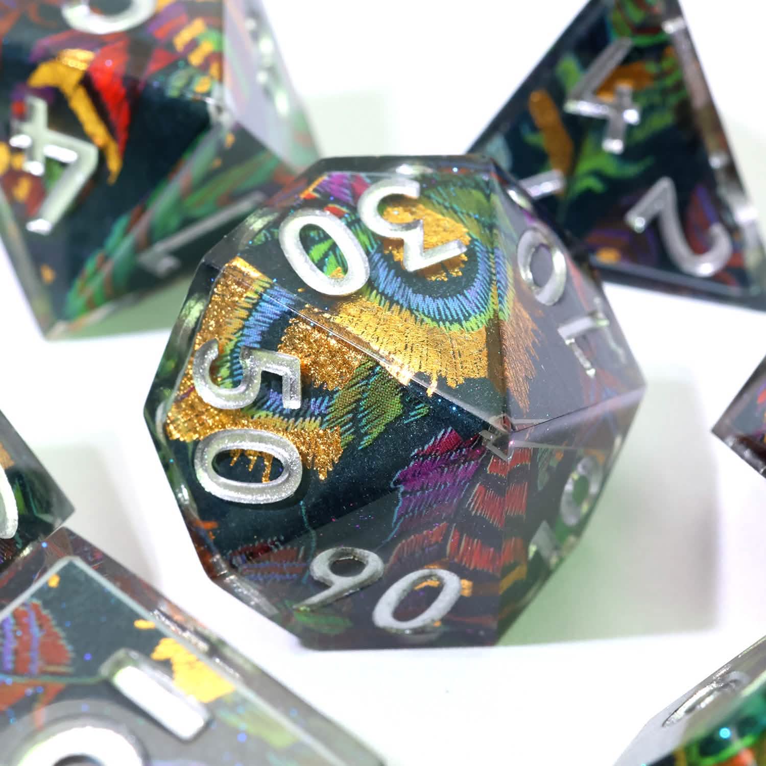 Feyplume | Sharp Edge Dice | Resin | 7 Piece Set