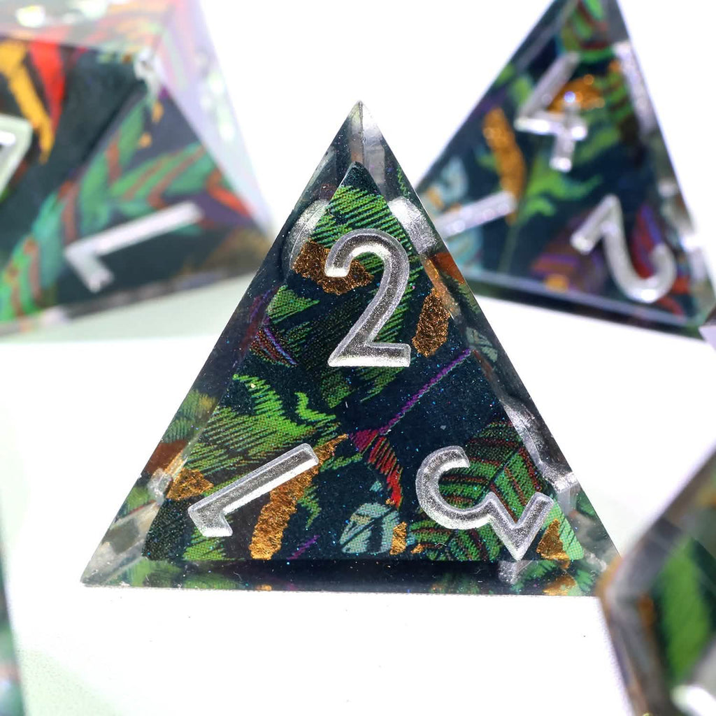 Feyplume | Sharp Edge Dice | Resin | 7 Piece Set
