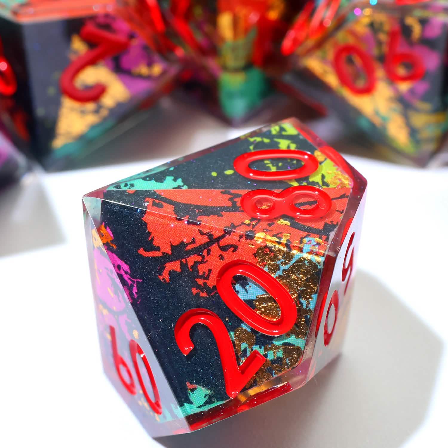 Voltaic Bloom | Sharp Edge Dice | Resin | 7 Piece Set
