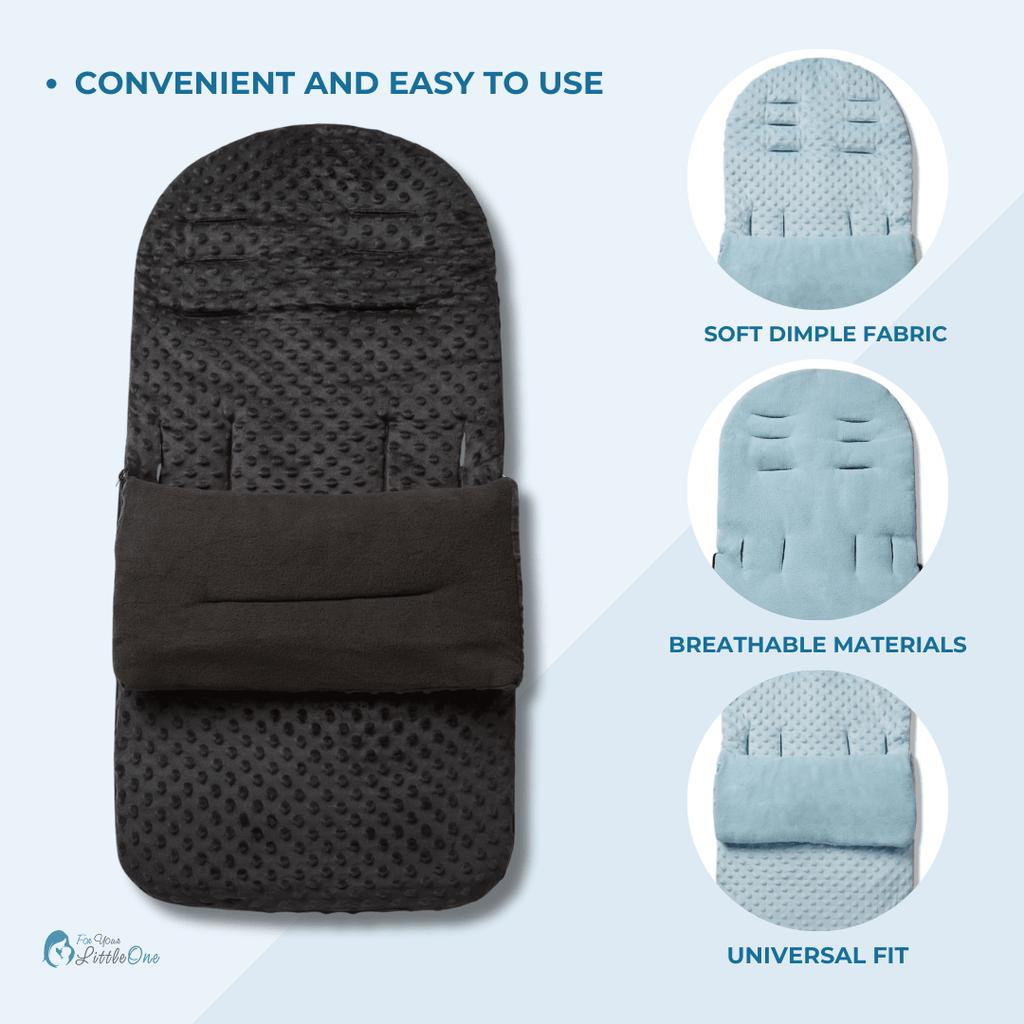 For Your Little One Universal Dimple Footmuff | Fleece Padded Cosy Toes
