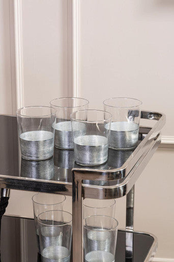 Orsina Apollo Clear Glass Tumblers – Set of 4 Textured Drinking Glasses