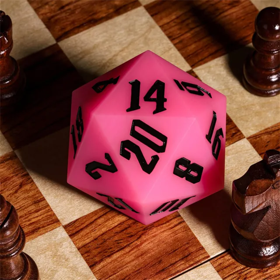 Jester's Bounce | Silicone D20 | Single Dice | Pink