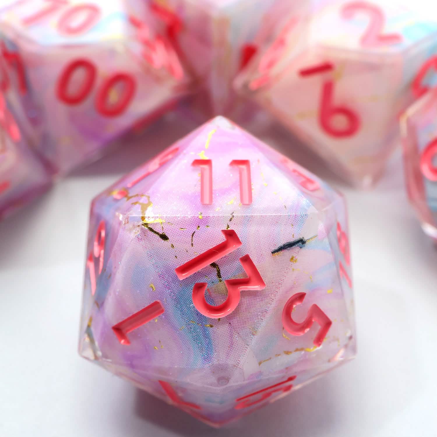 Lunaris Drift | Sharp Edge Dice | Resin | 7 Piece Set