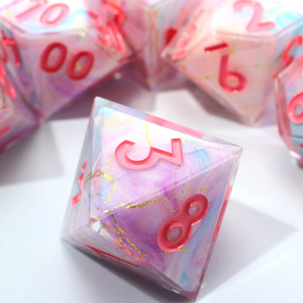 Lunaris Drift | Sharp Edge Dice | Resin | 7 Piece Set
