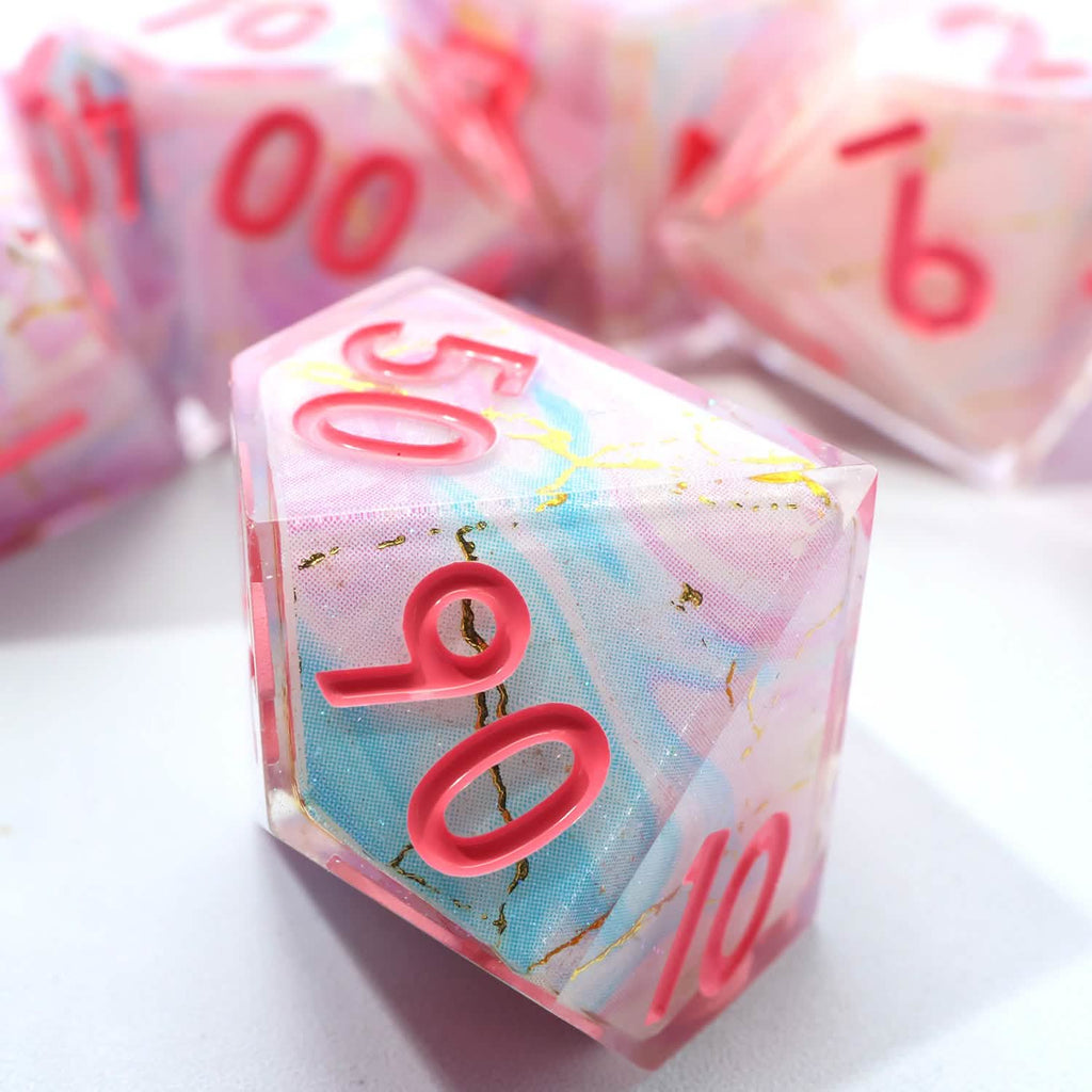 Lunaris Drift | Sharp Edge Dice | Resin | 7 Piece Set