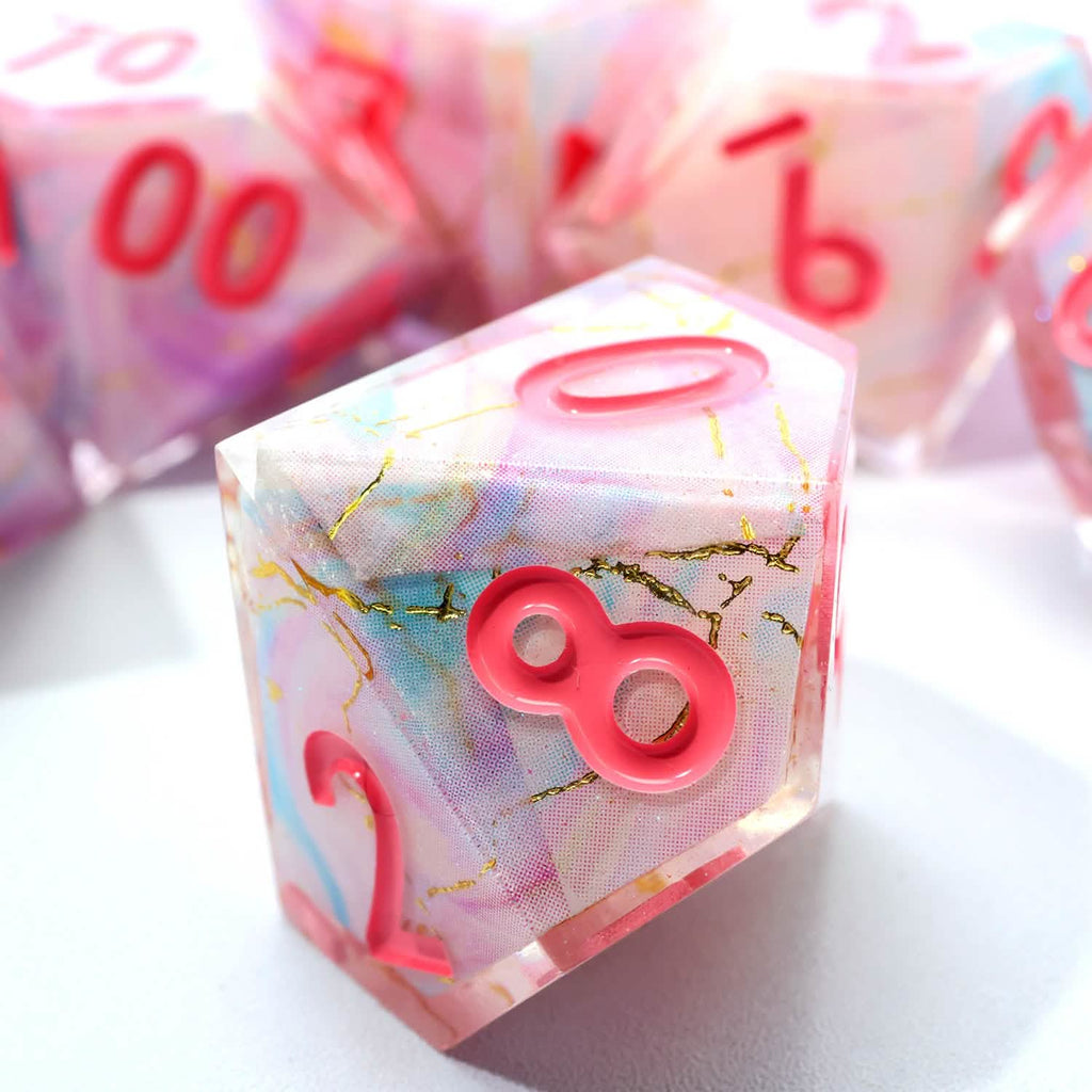 Lunaris Drift | Sharp Edge Dice | Resin | 7 Piece Set