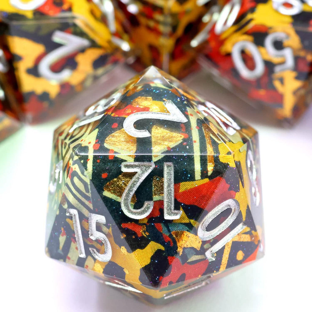 Hexbound Relic | Sharp Edge Dice | Resin | 7 Piece Set