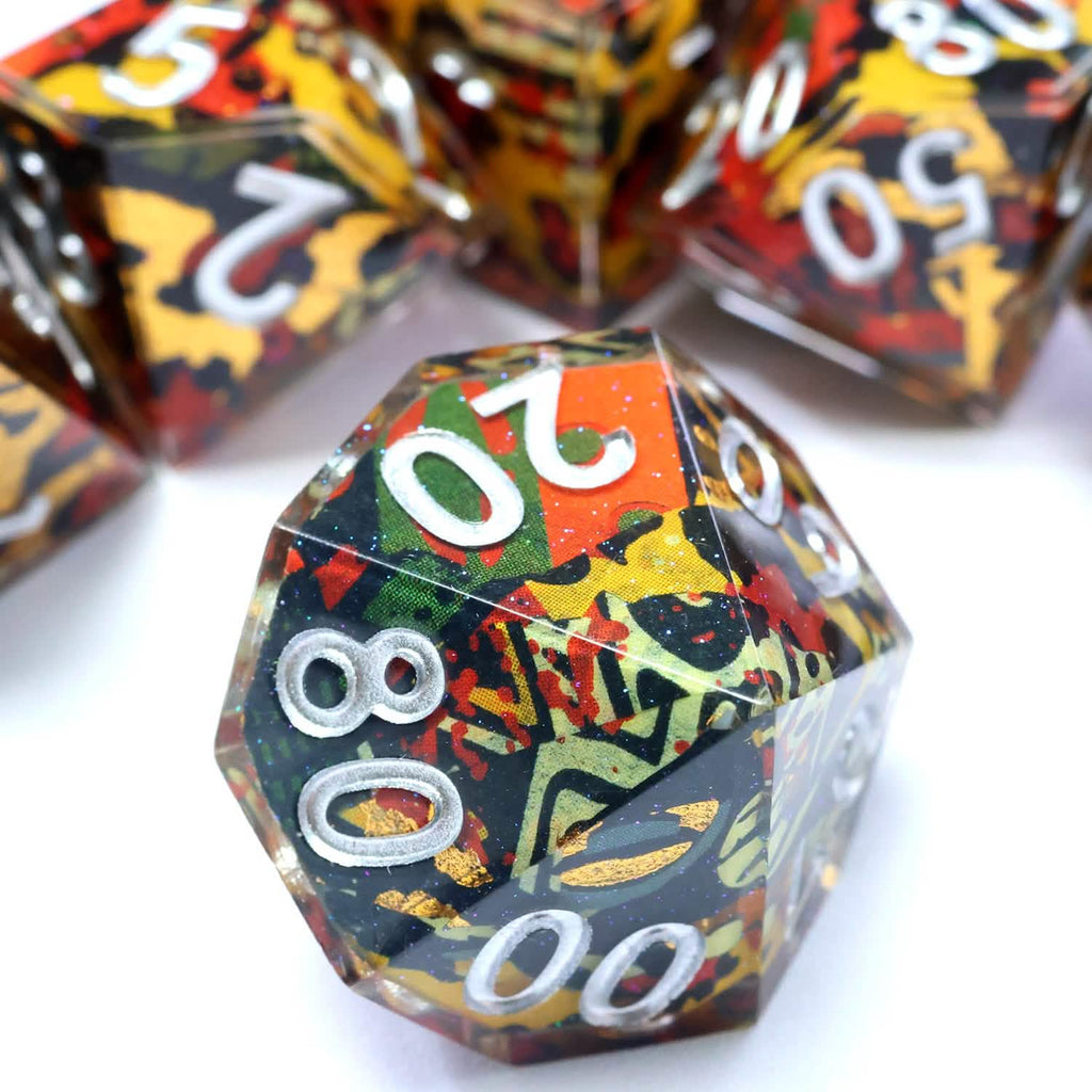 Hexbound Relic | Sharp Edge Dice | Resin | 7 Piece Set