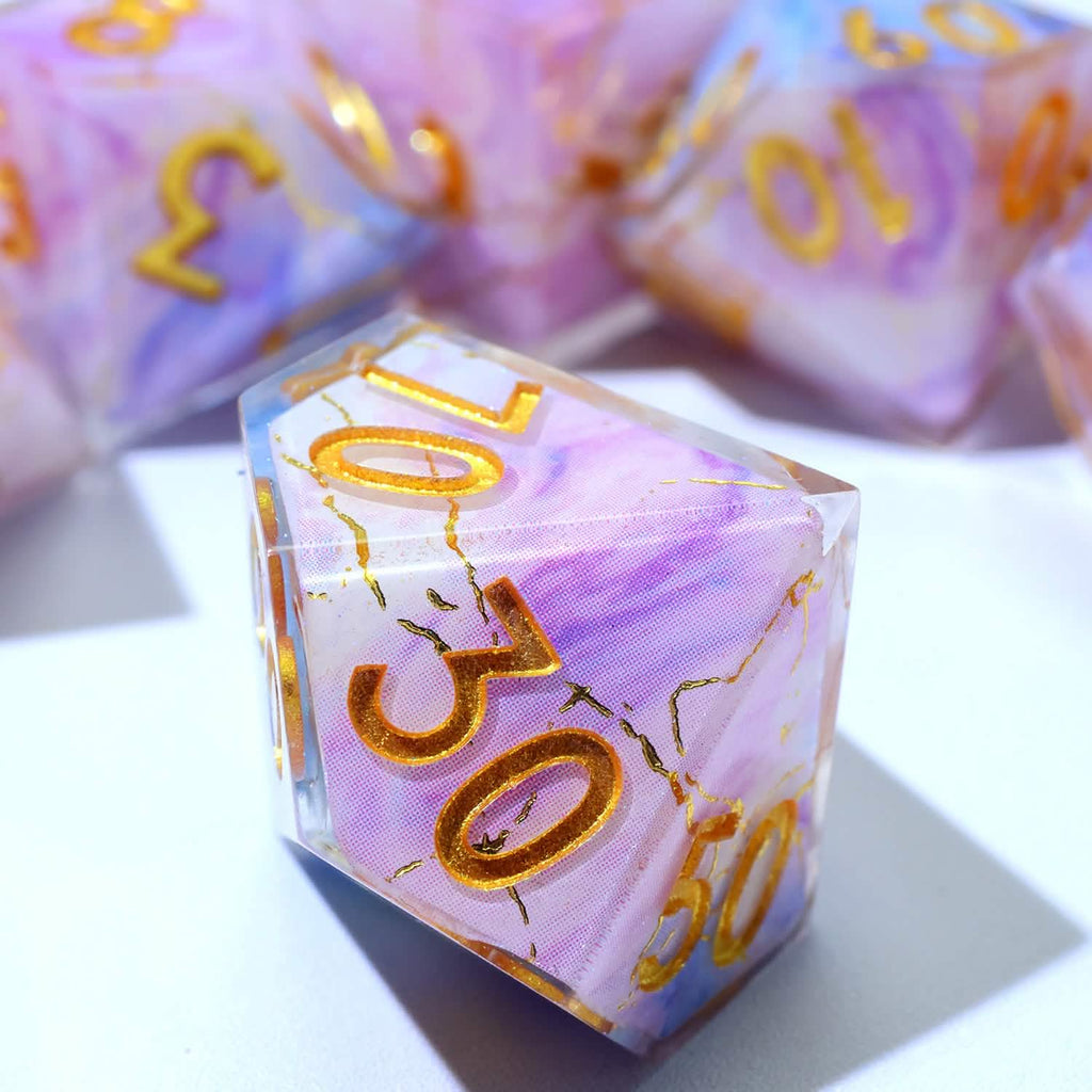 Glimmerveil | Sharp Edge Dice | Resin | 7 Piece Set