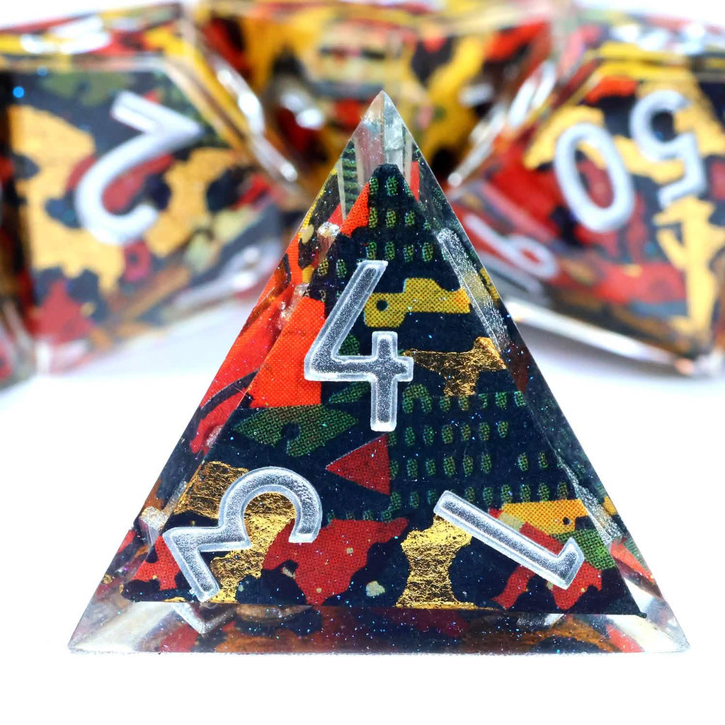 Hexbound Relic | Sharp Edge Dice | Resin | 7 Piece Set