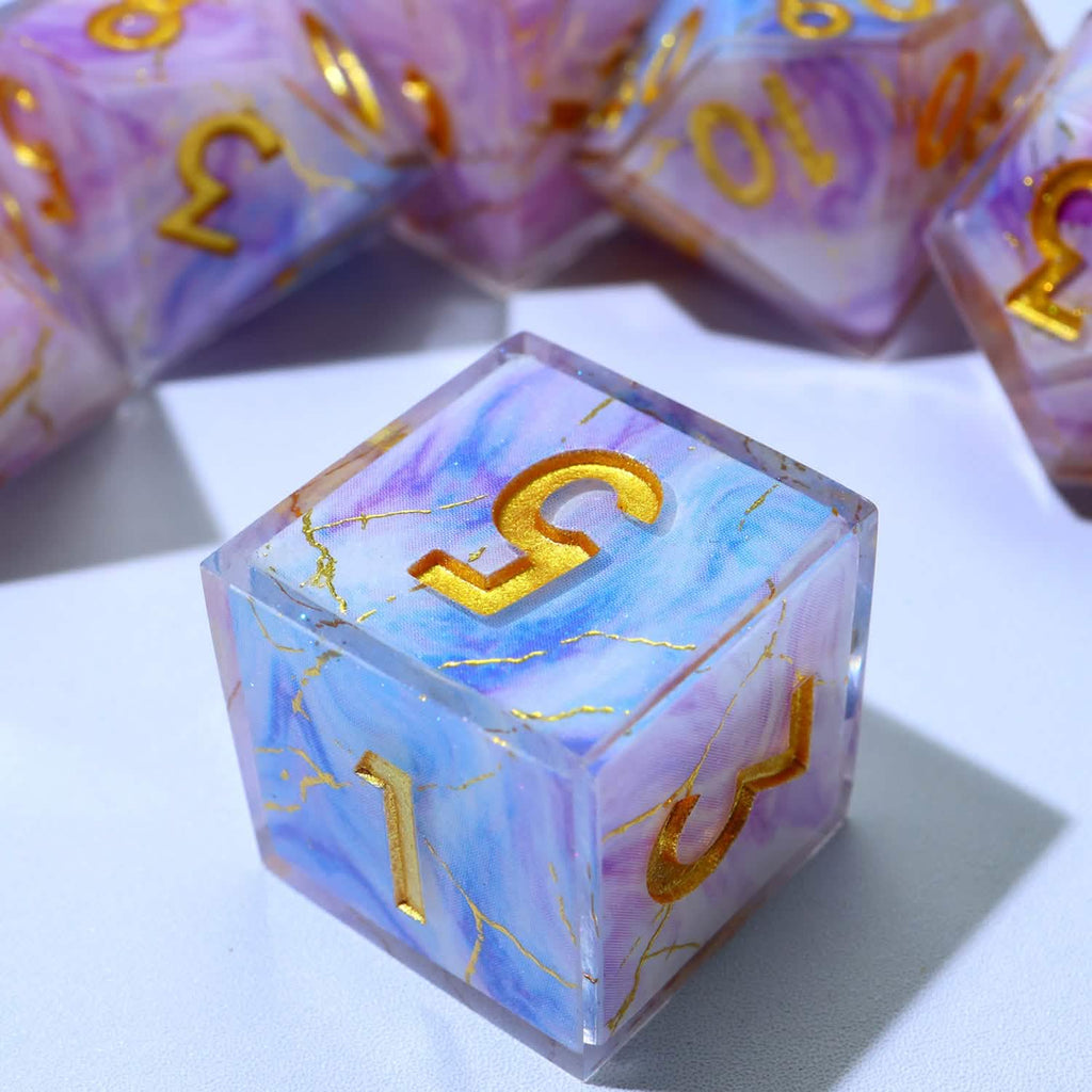 Glimmerveil | Sharp Edge Dice | Resin | 7 Piece Set