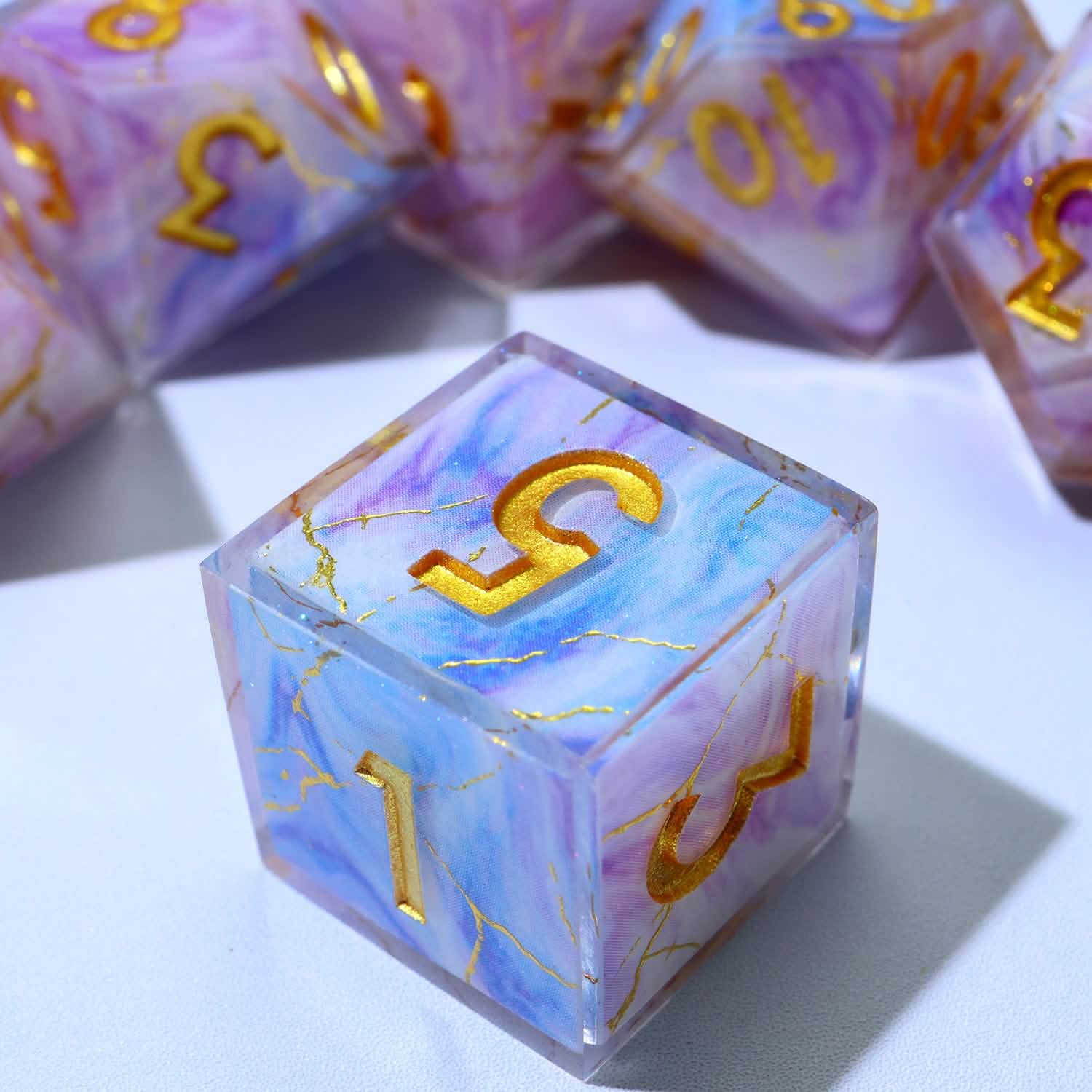 Glimmerveil | Sharp Edge Dice | Resin | 7 Piece Set