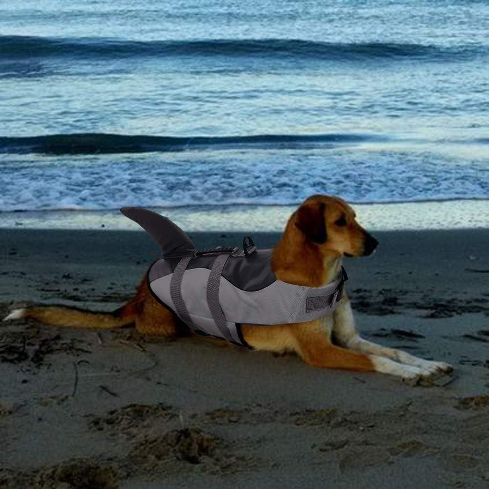 CITÉTOILE Dog Life Jacket – Shark Pet Safety Vest for Swimming, Size L