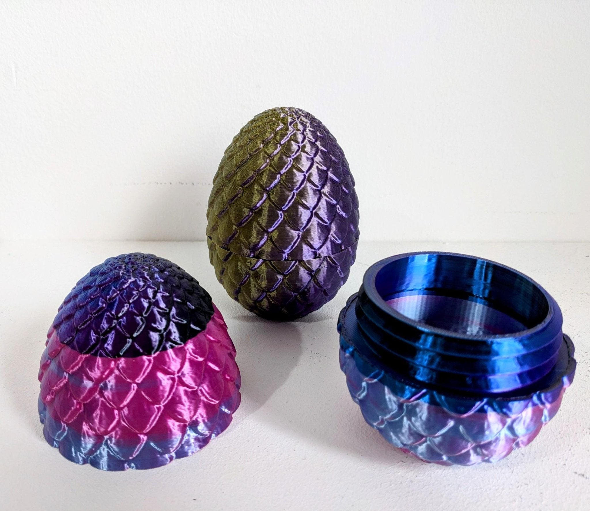Chaddyverse 3D Printed Articulated Dragon Egg | Silk PLA Storage Case