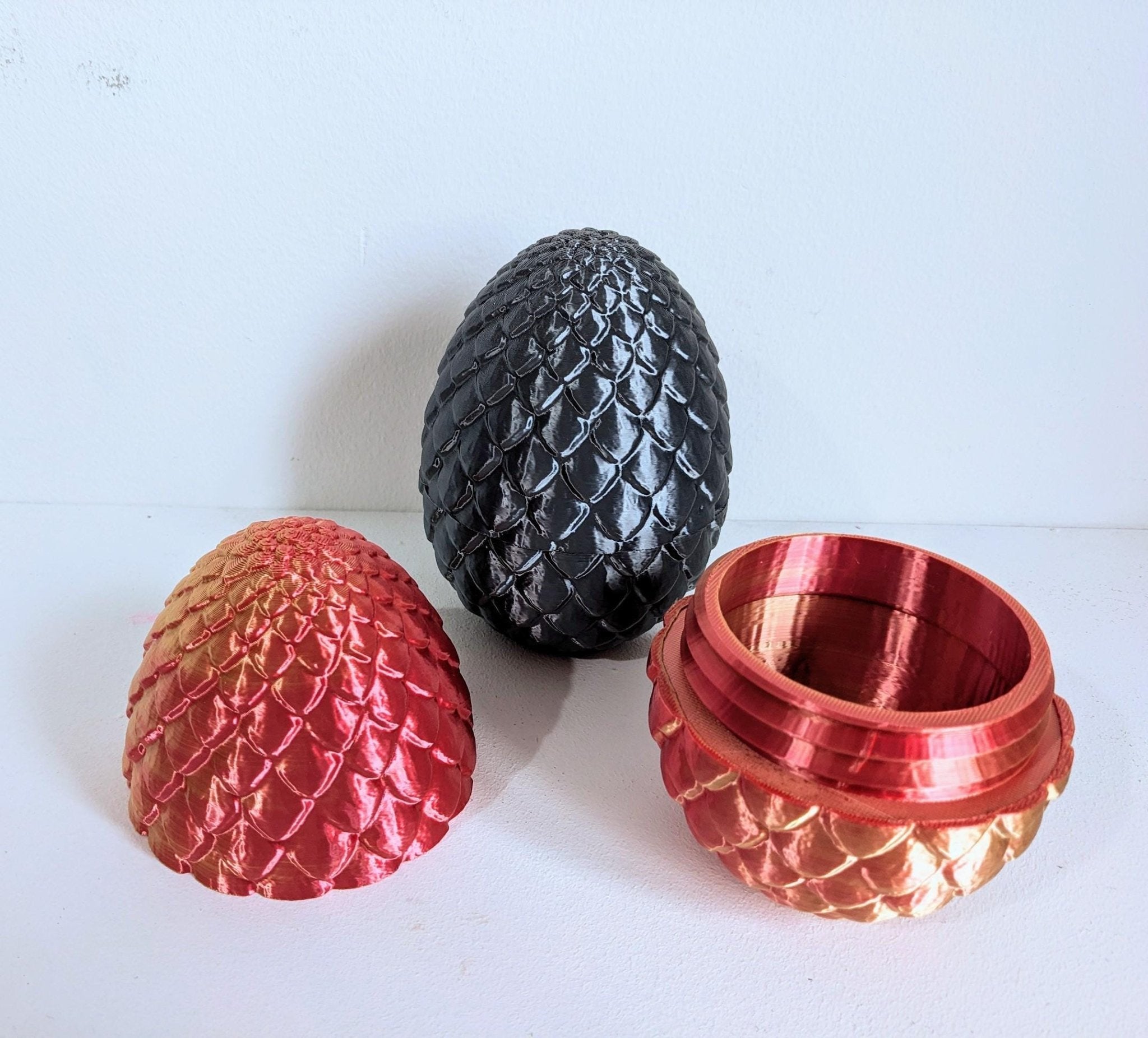 Chaddyverse 3D Printed Articulated Dragon Egg | Silk PLA Storage Case
