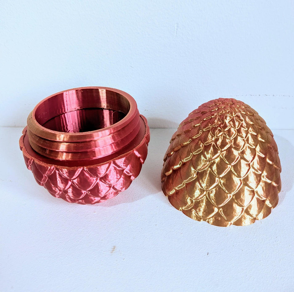 Chaddyverse 3D Printed Articulated Dragon Egg | Silk PLA Storage Case