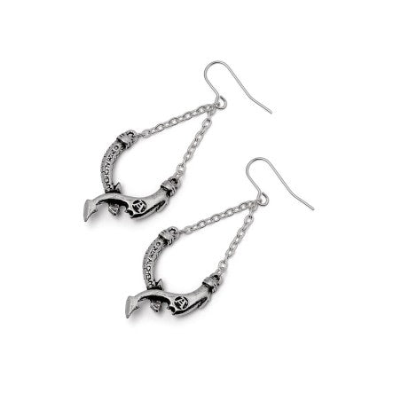 Alchemy Gothic Dragon Earrings – Pewter Chain Dangle Jewelry