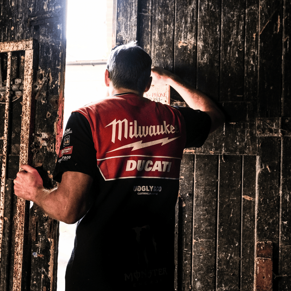 Milwaukee Tools x Ducati Team Wear Racing Tee - 100% Cotton Black