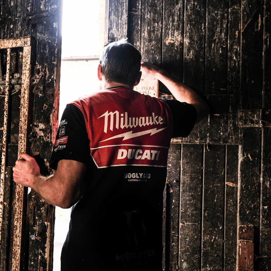 Milwaukee Tools x Ducati Team Wear Racing Tee - 100% Cotton Black