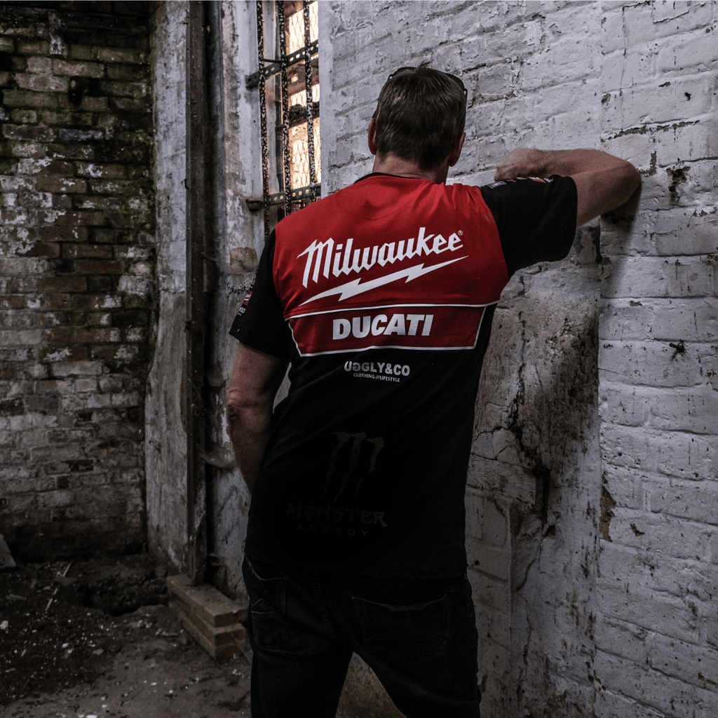 Milwaukee Tools x Ducati Team Wear Racing Tee - 100% Cotton Black