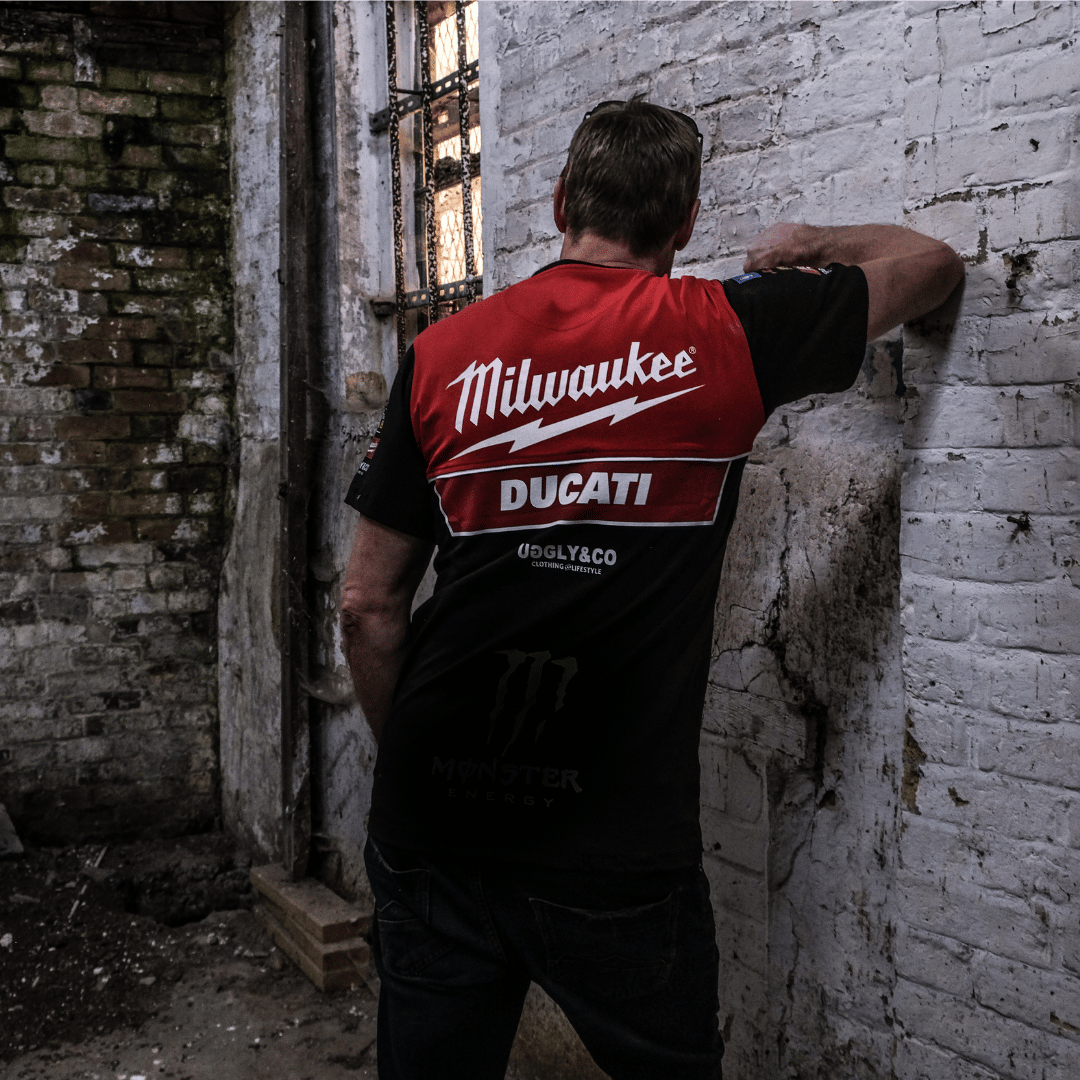 Milwaukee Tools x Ducati Team Wear Racing Tee - 100% Cotton Black