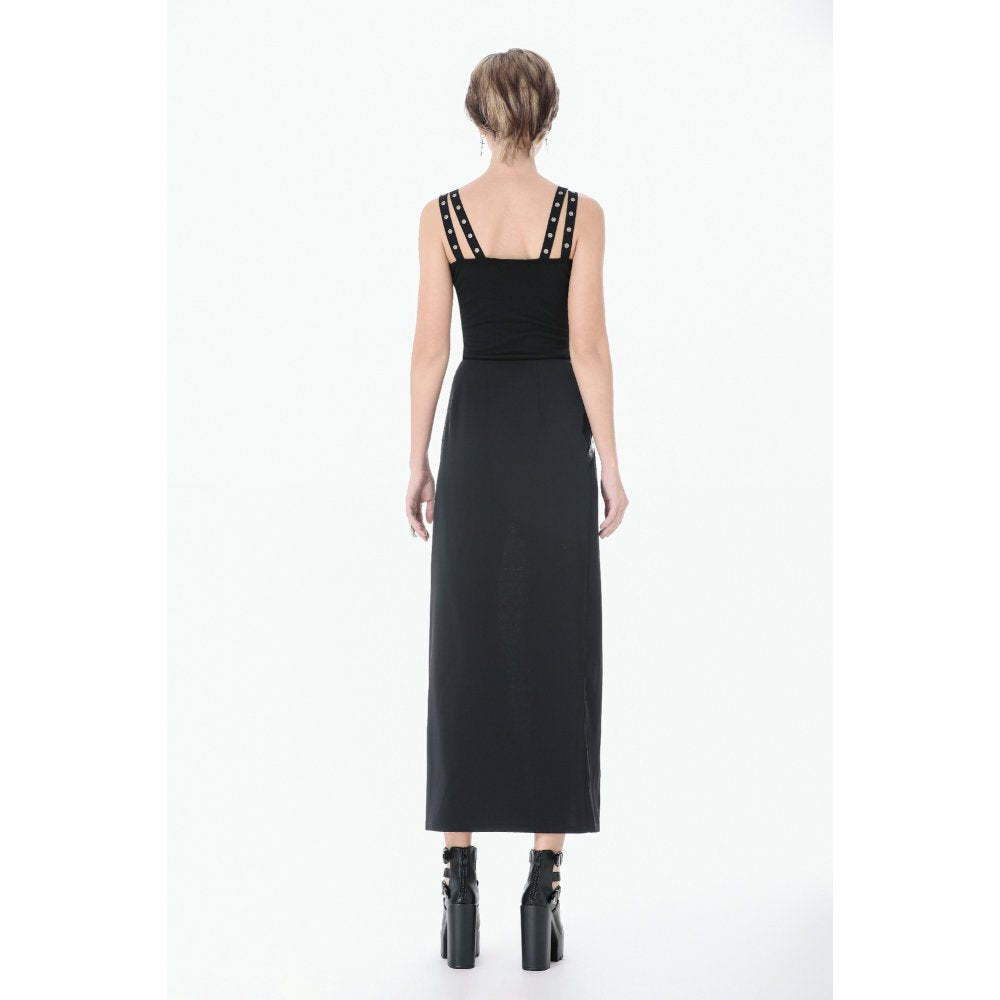 Dark in Love Punk Lace-Up Corset Top – Cotton Mesh Vest with Eyelets