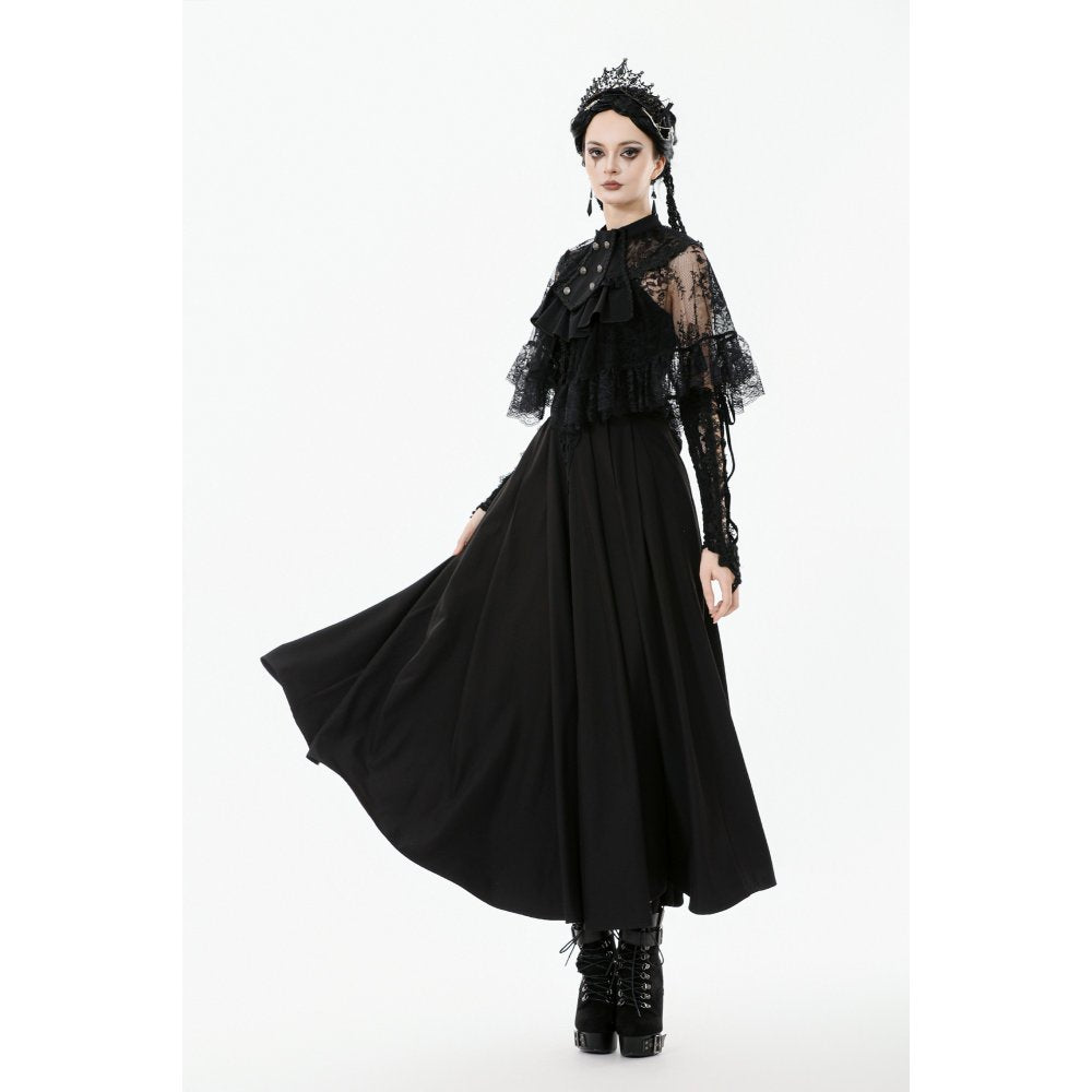 Dark in Love Bellatrix Lace Ruffle Capelet – Gothic Victorian Cape